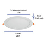 Luminario Ultra Delgado LED de 18W para Empotrar en Luz Cálida