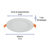 Luminario Ultra Delgado LED de 6W para Empotrar en Luz Cálida