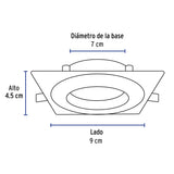 Luminario de LED 5W para Empotrar Cuadrado Blanco Spot Dirigible