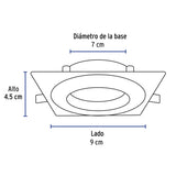 Luminario de LED 5W para Empotrar Cuadrado Cromo Mate Spot Dirigible