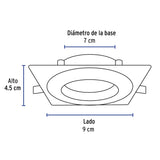 Luminario de LED 5W para Empotrar Cuadrado Negro Spot Dirigible