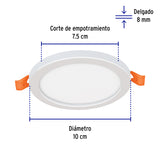 Luminario de LED para Empotrar 6W Ajustable Luz de Día