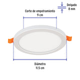 Luminario de LED para Empotrar 8W Ajustable Luz de Día