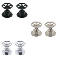 Manerales Metálicos para Regadera Tipo Volante Disponible en Color Cromo, Negro Mate y Satin (Modelo a Elegir)