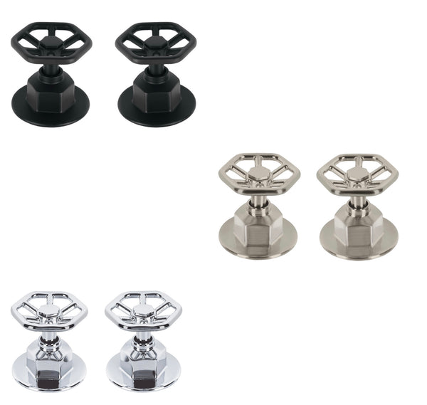 Manerales Metálicos para Regadera Tipo Volante Disponible en Color Cromo, Negro Mate y Satin (Modelo a Elegir)