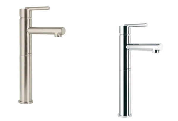 Monomandos para Lavabo Nariz Recta Cuello Largo Disponible en Color Satin y Cromo (Modelo a Elegir)