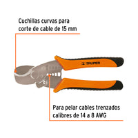 Pinza Profesional 7" Pela Cables y Corta Cables, 14 a 8 AWG