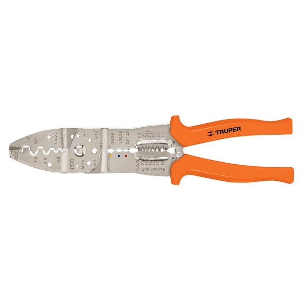 Pinzas Pela Cable 10" de 20 a 10 AWG en Color Naranja