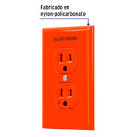 Placa Armada con Doble Contacto Tierra Aislada en Color Naranja