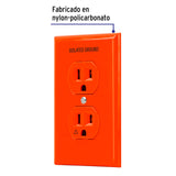 Placa Armada con Doble Contacto Tierra Aislada en Color Naranja