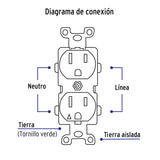 Placa Armada con Doble Contacto Tierra Aislada en Color Naranja