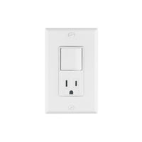 Placa Armada con Doble Contacto y Interruptor en Color Blanco