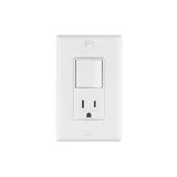 Placa Armada con Doble Contacto y Interruptor en Color Blanco