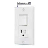 Placa Armada con Doble Contacto y Interruptor en Color Blanco
