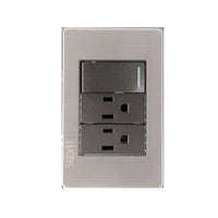 Placa Metálica con 1 Interruptor Sencillo y 2 Contactos