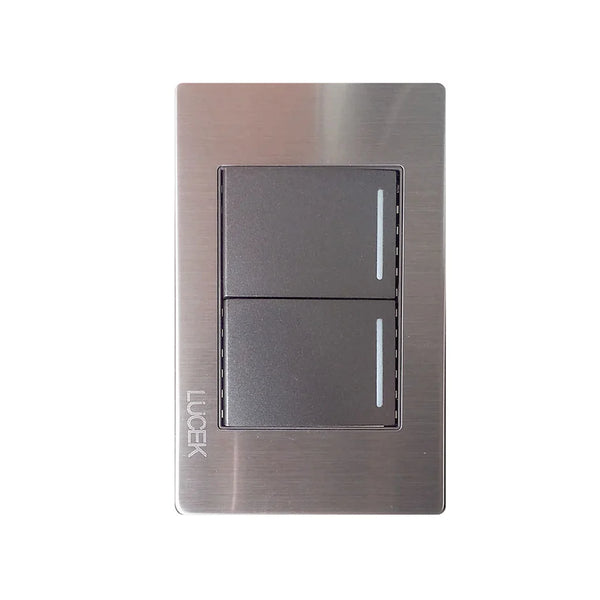 Placa Metálica con 2 Interruptores Sencillos