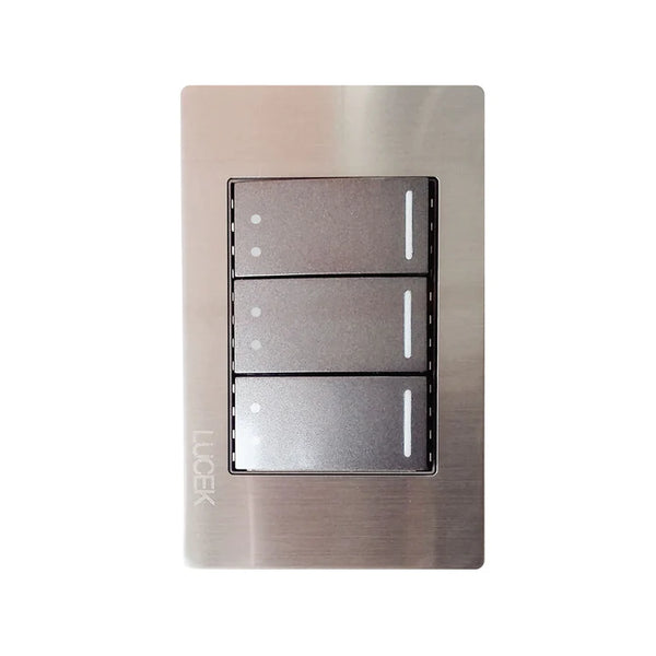 Placa Metálica con 3 Interruptores Escalera