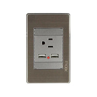 Placa Metálica con Contacto y 2 Entradas de USB