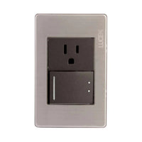 Placa Metálica con Interruptor de Escalera y Contacto