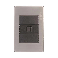 Placa Metálica con Toma de Teléfono