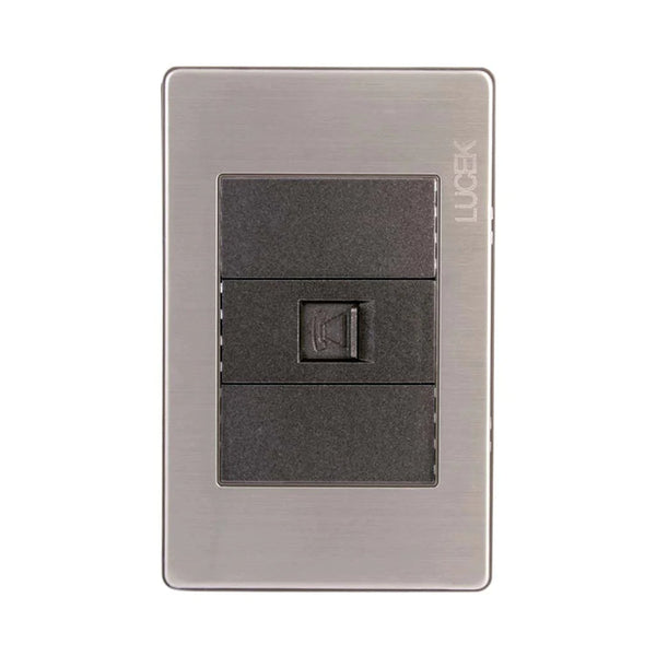 Placa Metálica con Toma de Teléfono