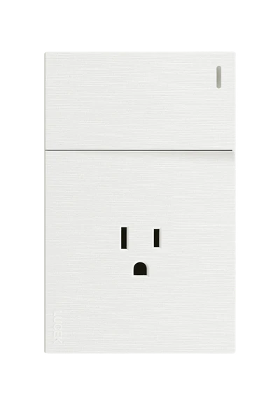 Placa Plana con 1 Interruptor Sencillo y 1 Contacto en Color Blanco