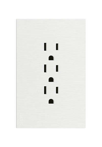 Placa Plana con 3 Contactos en Color Blanco