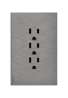Placa Plana con 3 Contactos en Color Plata