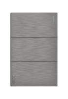 Placa Plana con 3 Interruptores Sencillos en Color Plata