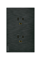 Placa Plana con Contacto Duplex en Color Negro