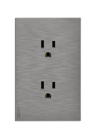 Placa Plana con Contacto Duplex en Color Plata