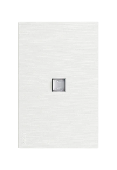 Placa Plana con Toma de Teléfono en Color Blanco