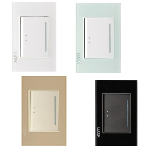 Placa con 1 Interruptor Escalera Disponible en Color Blanco, Marfil, Menta y Negro (Modelo a Elegir)