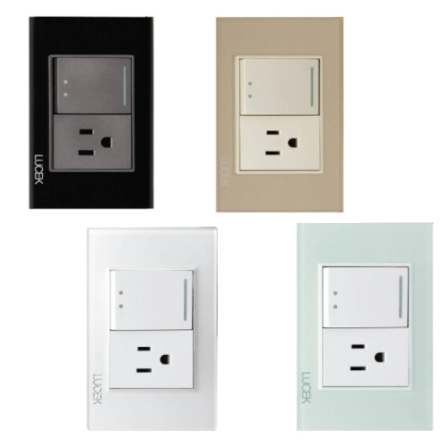 Placa con 1 Interruptor Escalera y 1 Contacto Disponible en Color Blanco, Marfil, Menta y Negro (Modelo a Elegir)