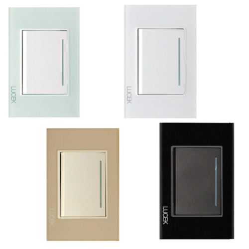 Placa con 1 Interruptor Sencillo Disponible en Color Blanco, Marfil, Menta y Negro (Modelo a Elegir)