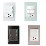 Placa con 2 Interruptores Escalera y 1 Contacto Disponible en Color Blanco, Marfil, Menta y Negro (Modelo a Elegir)