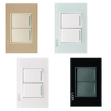 Placa con 2 Interruptores Sencillos Disponible en Color Blanco, Marfil, Menta y Negro (Modelo a Elegir)
