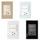 Placa con 2 Interruptores Sencillo y 1 Contacto Disponible en Color Blanco, Marfil, Menta y Negro (Modelo a Elegir)