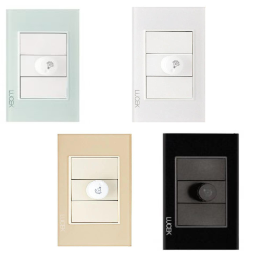 Placa con Dimmer Disponible en Color Blanco, Marfil, Menta y Negro (Modelo a Elegir)