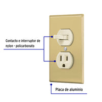 Placa de Aluminio con Interruptor y Contacto