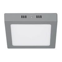 Plafon Cuadrado de 12W en Acabado Gris