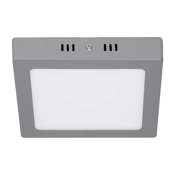 Plafon Cuadrado de 12W en Acabado Gris