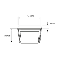 Plafon Cuadrado de 24W para Sobreponer en Acabado Gris con LED Integrado