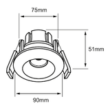 Plafón de Empotrar con LED Integrado de 9 W en Luz Blanca Acabado Blanco