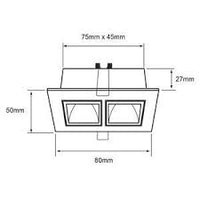 Plafon inteligente para techo uso interior con LED integrado en acabado Negro para dos focos