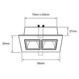 Plafon inteligente para techo uso interior con LED integrado en acabado Negro para dos focos