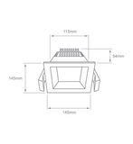 Plafón para Empotrar en Techo Luz Seleccionable de 12W Acabado Blanco