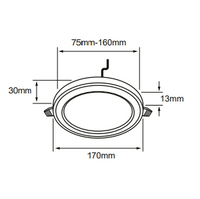 Plafón para Empotrar en Techo Luz Selecionable de 16 W Acabado Blanco