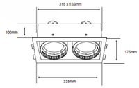 Plafon para uso interior en terminado Negro para dos focos