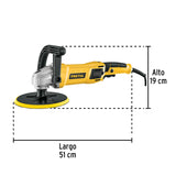 Pulidora Velocidad Variable 7" 1,200W, Con Accesorios